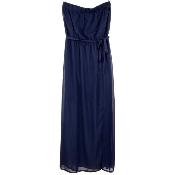 Forever 21 Dark Blue Sleeveless Layered Maxi Dress Small - Picture 1 of 8